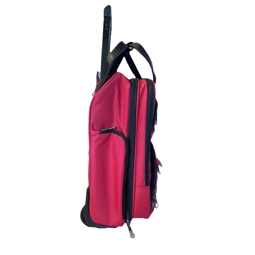 KROSER Carry On Multi-Functional, 16-inch Lightweight Overnight Suitcase - Red